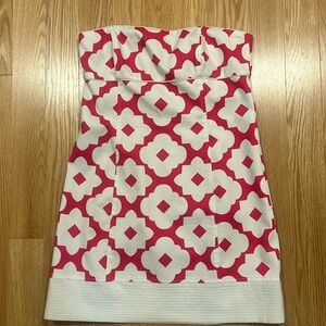 Laundry cotton strapless dress knee length